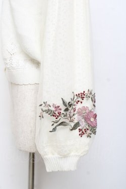 画像2: axes femme / コスモス刺繍ニットカーディガン F 生成り Y-25-11-22-082-AX-BL-SZ-ZY