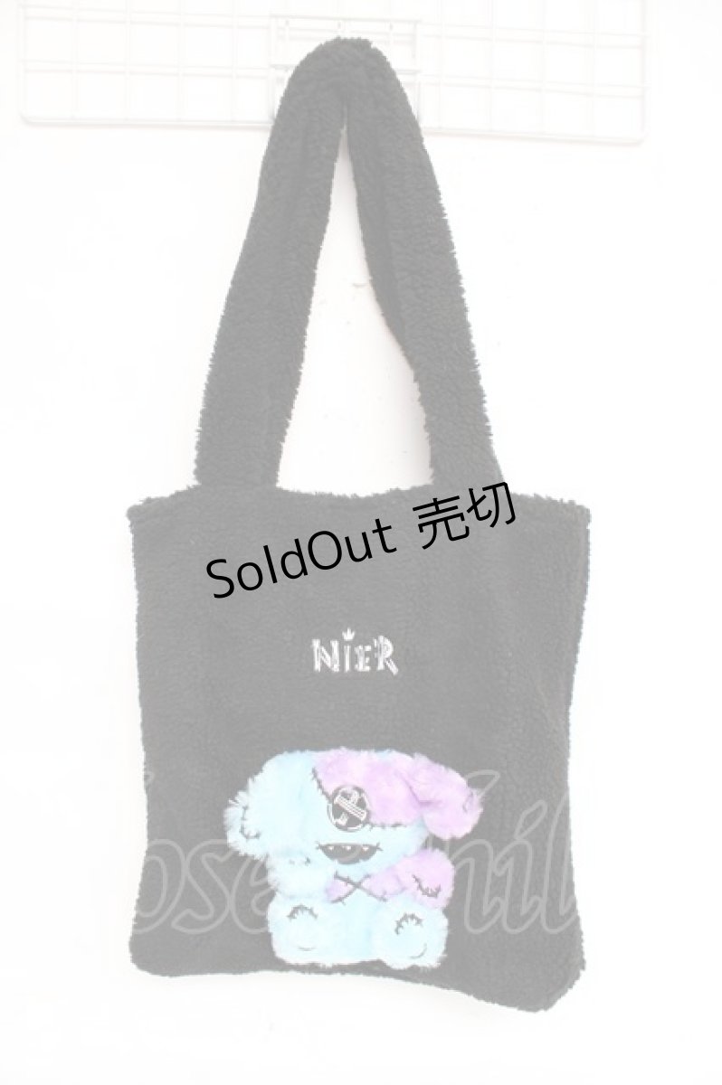 画像1: 【SALE】NieR CLOTHING / ぬいぐるみONEくんトートバッグ  黒 Y-25-11-22-015-PU-BG-SZ-ZT487 (1)