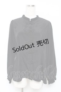 axes femme POETIQUE / チャイナボタン長袖シアーブラウス M 黒 Y-25-11-22-083-AX-BL-SZ-ZY