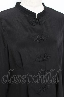 画像3: axes femme POETIQUE / チャイナボタン長袖シアーブラウス M 黒 Y-25-11-22-083-AX-BL-SZ-ZY