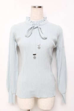 画像1: axes femme / 機能付きチャームリボンニット F サックス Y-25-11-22-084-AX-TO-SZ-ZY