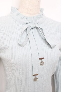 画像3: axes femme / 機能付きチャームリボンニット F サックス Y-25-11-22-084-AX-TO-SZ-ZY