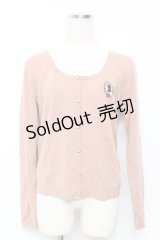 axes femme / フレーム刺繍入りカーディガン M アワピンク Y-25-11-22-085-AX-TO-SZ-ZY