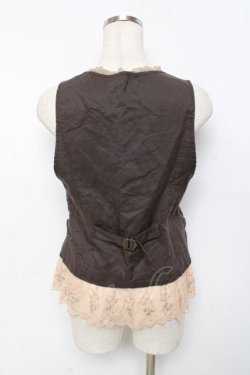 画像3: axes femme / 裾刺繍レースベスト M 茶 Y-25-11-22-088-AX-TO-SZ-ZY