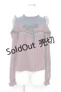 axes femme POETIQUE / ストライプオフショルトップス M ワイン Y-25-11-22-089-AX-TO-SZ-ZI