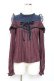 画像1: axes femme POETIQUE / ストライプオフショルトップス M ワイン Y-25-11-22-089-AX-TO-SZ-ZY (1)
