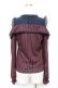 画像3: axes femme POETIQUE / ストライプオフショルトップス M ワイン Y-25-11-22-089-AX-TO-SZ-ZY (3)