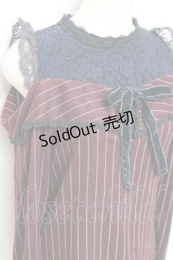 画像4: axes femme POETIQUE / ストライプオフショルトップス M ワイン Y-25-11-22-089-AX-TO-SZ-ZI