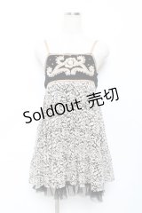 axes femme / ベロア×薔薇レースノースリワンピース M 黒 Y-25-11-22-091-AX-OP-SZ-ZY