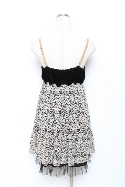 画像2: axes femme / ベロア×薔薇レースノースリワンピース M 黒 Y-25-11-22-091-AX-OP-SZ-ZY