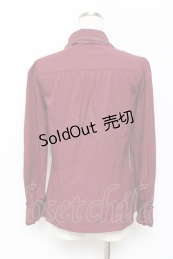 画像2: axes femme / バイカラーハート釦ブラウス  ワイン Y-25-11-22-092-AX-BL-SZ-ZY