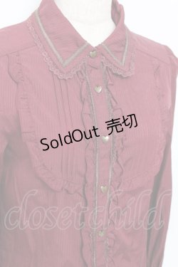 画像3: axes femme / バイカラーハート釦ブラウス  ワイン Y-25-11-22-092-AX-BL-SZ-ZY