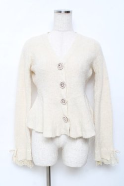 画像1: couture BY ROJITA / ペプラムラメニットカーディガン F アイボリー Y-25-11-22-093-LO-BL-SZ-ZY