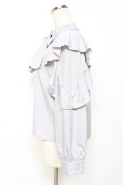 画像2: evelyn / ラインストーンリボンブラウス  グレー Y-25-11-22-094-LO-BL-SZ-ZY