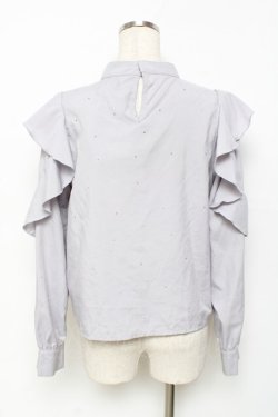 画像3: evelyn / ラインストーンリボンブラウス  グレー Y-25-11-22-094-LO-BL-SZ-ZY