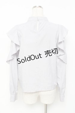 画像3: evelyn / ラインストーンリボンブラウス  グレー Y-25-11-22-094-LO-BL-SZ-ZY