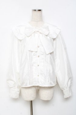 画像1: Honey Cinnamon / ビッグカラーリボンブラウス F 白 Y-25-11-22-096-LO-BL-SZ-ZY