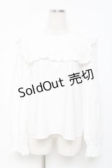 Ank Rouge / スクエア襟ブラウス  白 Y-25-11-22-097-CA-BL-SZ-ZY