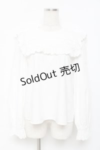 Ank Rouge / スクエア襟ブラウス  白 Y-25-11-22-097-CA-BL-SZ-ZY