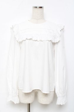 画像1: Ank Rouge / スクエア襟ブラウス  白 Y-25-11-22-097-CA-BL-SZ-ZY