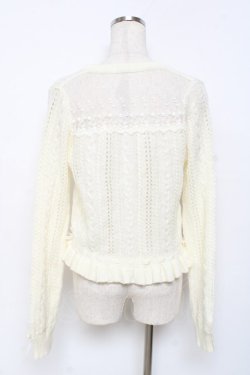 画像2: axes femme POETIQUE / ヨークレースニットカーデ M 生成り Y-25-11-22-098-AX-TO-SZ-ZY