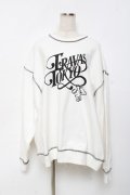 TRAVAS TOKYO / 発砲プリントオーバーステッチプルオーバー F ホワイト Y-25-11-22-099-PU-TO-SZ-ZY