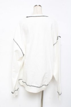 画像2: TRAVAS TOKYO / 発砲プリントオーバーステッチプルオーバー F ホワイト Y-25-11-22-099-PU-TO-SZ-ZY