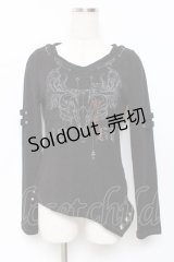 Ozz Croce / ゴートスカルptチェーン通しテレコトップス  黒 Y-25-11-22-103-OO-TO-SZ-ZY