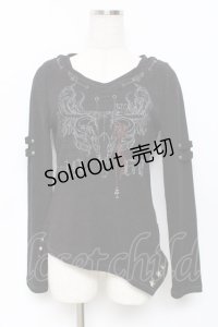 Ozz Croce / ゴートスカルptチェーン通しテレコトップス  黒 Y-25-11-22-103-OO-TO-SZ-ZY