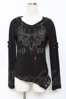 画像1: Ozz Croce / ゴートスカルptチェーン通しテレコトップス  黒 Y-25-11-22-103-OO-TO-SZ-ZY