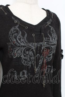 画像4: Ozz Croce / ゴートスカルptチェーン通しテレコトップス  黒 Y-25-11-22-103-OO-TO-SZ-ZY