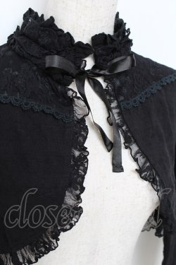 画像4: GRAMM / レース切替スタンドカラーショートボレロ  黒 Y-25-11-22-104-HN-TO-SZ-ZY