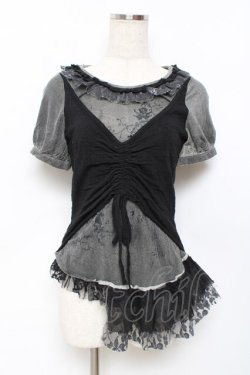 画像1: GRAMM / ビスチェレイヤード風ptカットソー  グレー Y-25-11-22-105-HN-TO-SZ-ZY