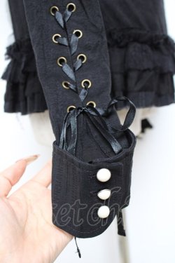 画像3: GRAMM / スタンドカラーレースジャボ風カットソー  黒 Y-25-11-22-106-HN-TO-SZ-ZY