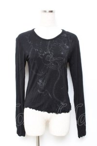 GRAMM / プリントカットソー  黒 Y-25-11-22-107-HN-TO-SZ-ZI