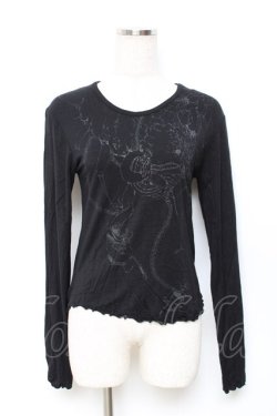 画像1: GRAMM / プリントカットソー  黒 Y-25-11-22-107-HN-TO-SZ-ZY