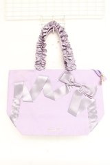 Maison de FLEUR / Maison de FLEUR×Misako Aoki/Mリボンキャンバストートバッグ  ラベンダー Y-25-11-22-018-LO-BG-SZ-ZY