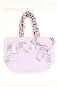 Maison de FLEUR / Maison de FLEUR×Misako Aoki/Mリボンキャンバストートバッグ  ラベンダー Y-25-11-22-018-LO-BG-SZ-ZY