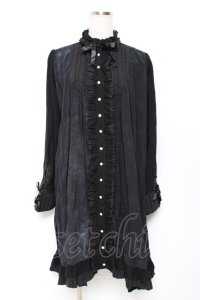 GRAMM / プリントシャツワンピース  黒 Y-25-11-22-109-HN-OP-SZ-ZY