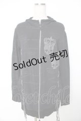 h.ANARCHY / プリント入レースアップZIPパーカー  黒 Y-25-11-22-111-HN-TO-SZ-ZI