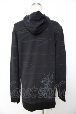 画像2: h.ANARCHY / プリント入レースアップZIPパーカー  黒 Y-25-11-22-111-HN-TO-SZ-ZY