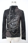 h.ANARCHY / ZIP×チェーンデザインptカットソー  黒 Y-25-11-22-113-HN-TO-SZ-ZY