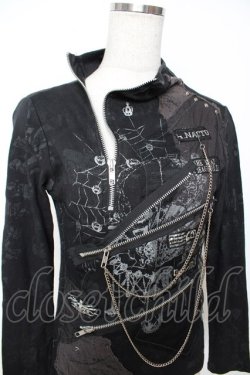 画像3: h.ANARCHY / ZIP×チェーンデザインptカットソー  黒 Y-25-11-22-113-HN-TO-SZ-ZY