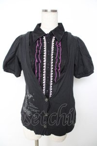 HONEY / レイヤード風ブラウス  黒 Y-25-11-22-114-HN-TO-SZ-ZY