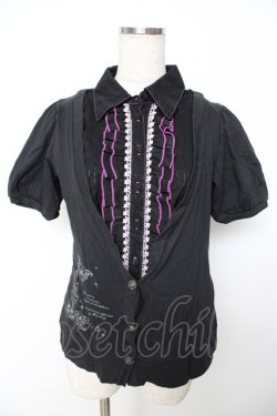 画像1: HONEY / レイヤード風ブラウス  黒 Y-25-11-22-114-HN-TO-SZ-ZY