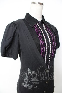 画像3: HONEY / レイヤード風ブラウス  黒 Y-25-11-22-114-HN-TO-SZ-ZY