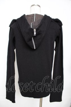 画像2: Sixh / 安ピン刺繍ニットフードパーカー  黒 Y-25-11-22-117-HN-TO-SZ-ZY