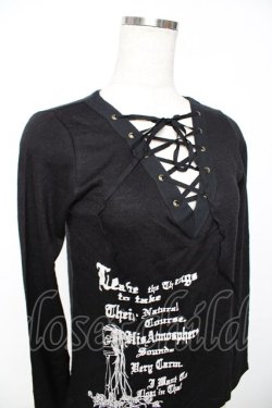画像3: PEACE NOW / レースアップpt入りニットソー M 黒 Y-25-11-22-118-PU-TO-SZ-ZY