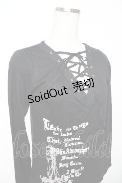 画像3: PEACE NOW / レースアップpt入りニットソー M 黒 Y-25-11-22-118-PU-TO-SZ-ZY
