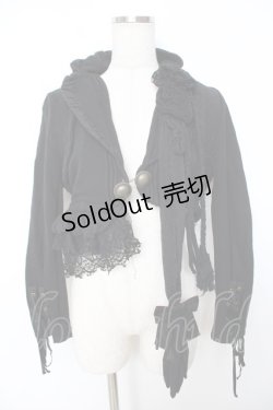 画像1: GRAMM / グローブデザインレースフリルボレロ  黒 Y-25-11-22-119-HN-TO-SZ-ZY